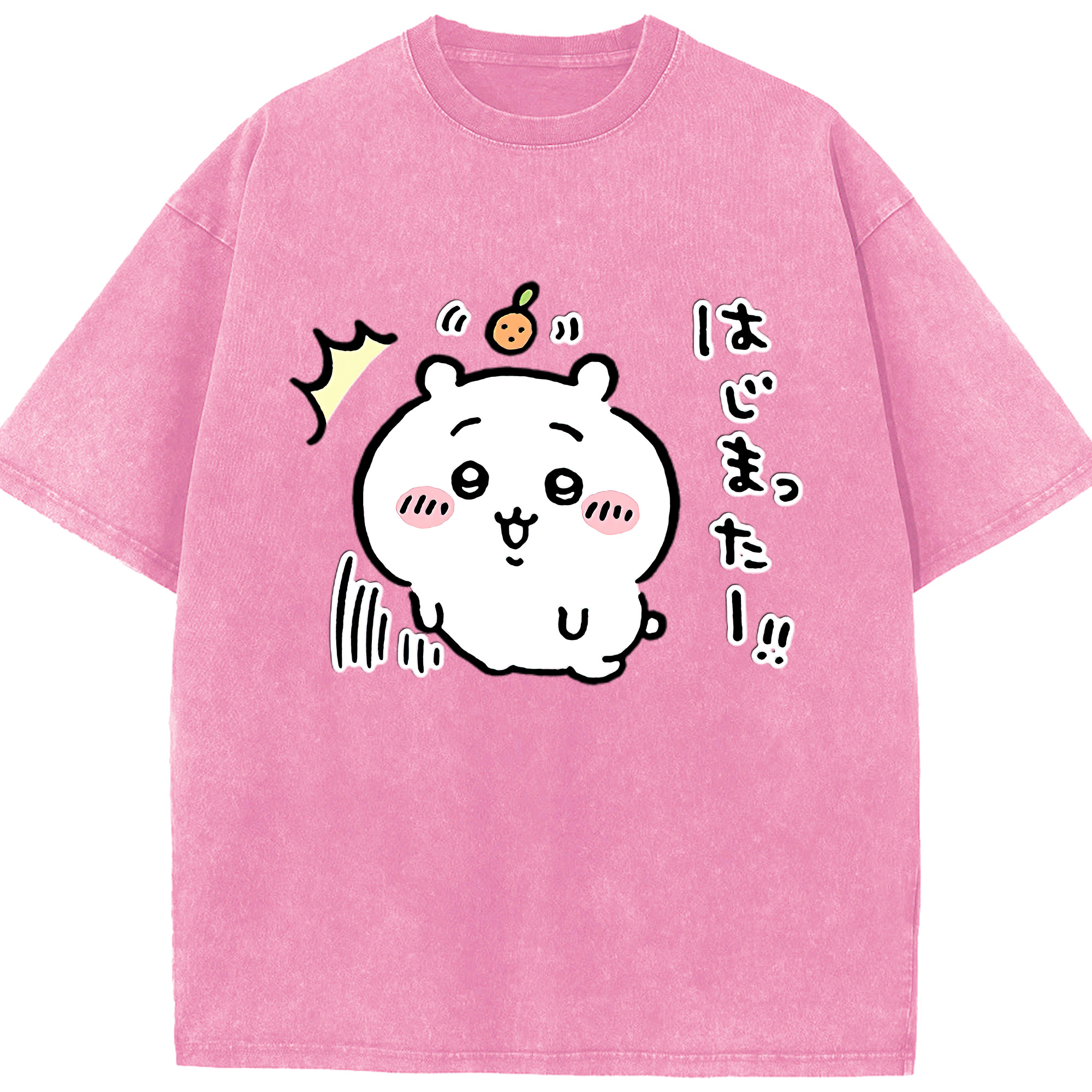 （画像用） ちいかわ ちいかわ Chii-kawa chiikawa 綿100% ヴィンテージ風 半袖Tシャツ（フロントプリント）